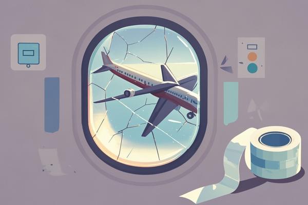 飞机窗裂空乘淡定贴胶条：还能飞？